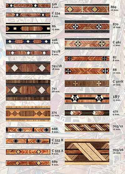 Beautiful Classic Patterned Marquetry Banding Strips Inlay-21b 
