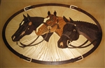 IPWM-622 Three Horses | Hardwood Medallion
