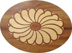 PL-507A-S (Flower Oval)  | Hardwood Panel Inlay